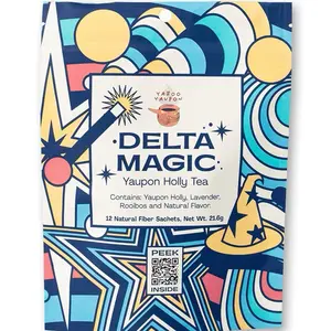 Delta Peach/Delta Magic - natural farm raised Yaupon holly tea blended with natural flavors and made to make you feel amazing - 12 Sachets