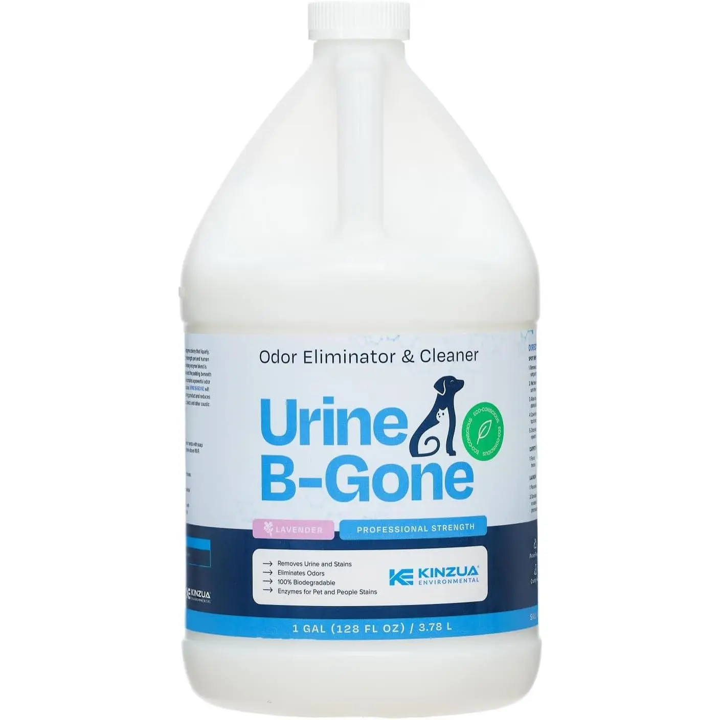 ENVIRONMENTAL Urine B-Gone, Professional Enzyme Odor Eliminator & Pet Stain Remover, Human, Cat & Dog Urine Cleaner, Effective on Laundry, Carpets & More, Lavender Scent, 1 Gallon