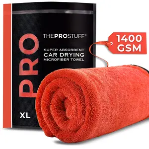 The Pro Stuff Extra-Large Size Car Drying Towel - 1400 GSM Super Absorbent, 24×36 in (2×3 ft), Twisted Loop Microfiber, Dual-Sided, Lint-Free, Scratch-Free, Edgeless Design