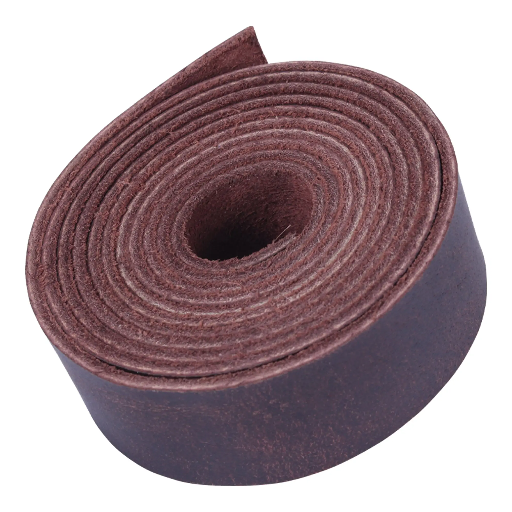 Leather Strap - Full Grain Buffalo Leather Strips for Crafts -  1" x 60" - Dark Brown