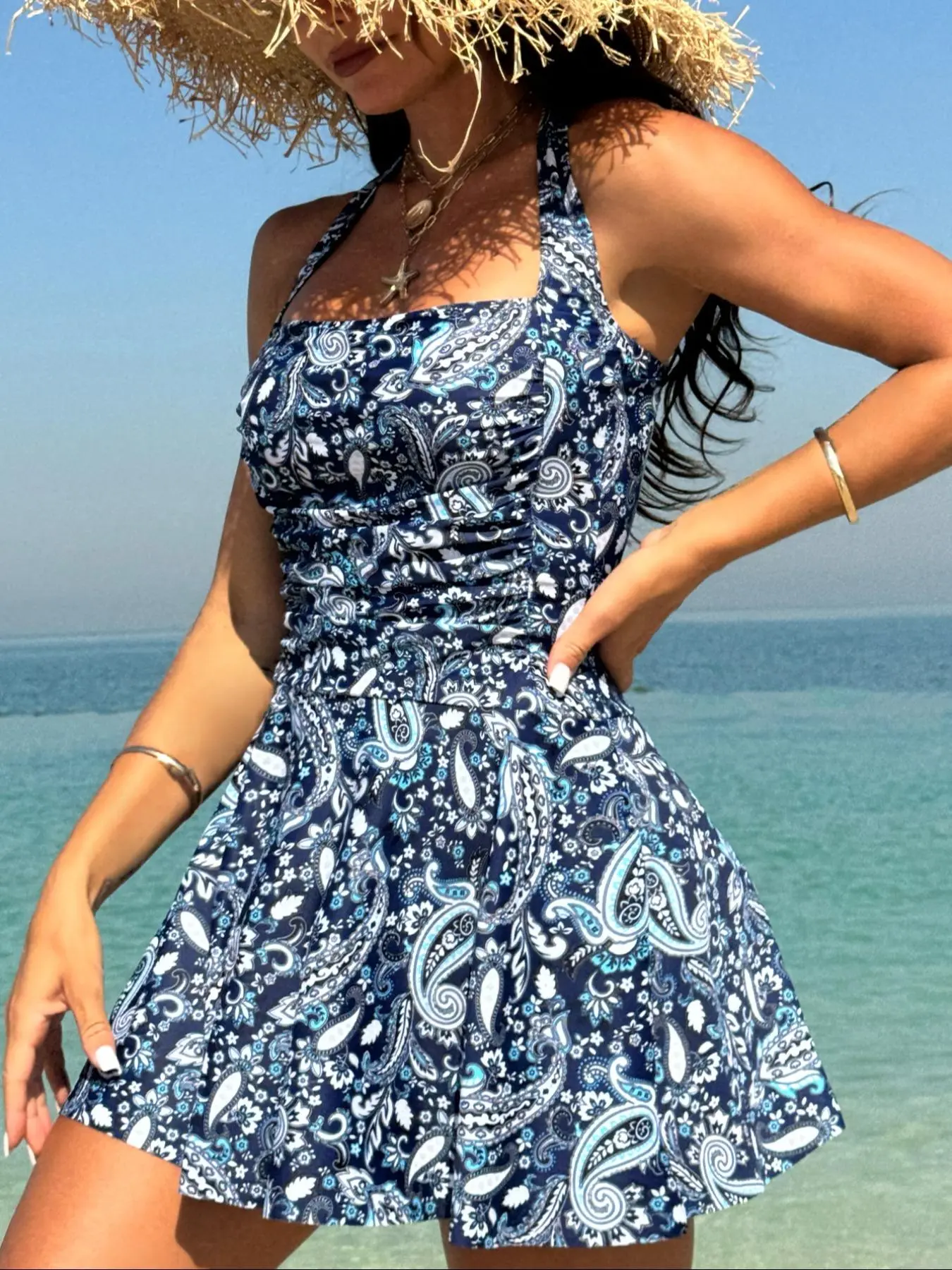 summer beach party dresses Cotton Backless Halter Beach Dress & Reviews - White - Sustainable Beach  Dress main image 0
