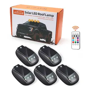 Solar USB Rechargeable Mouse Warning Light, Car Roof Flashing Lamp Remote Control Multi-Mode Roof Decoration Light, LED Roof Twinkle, Car Decorative Light