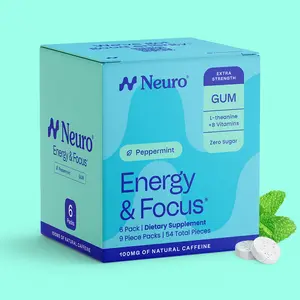 Neuro Extra Strength Energy & Focus Gum/Mints - Sugar Free with Natural Caffeine, L-theanine, Vitamin B12 & Vitamin B6