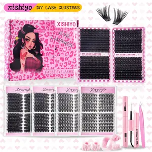 DIY Eyelash Clusters Kit (30D-100D Mix) | D Curl Fluffy Segmented Lashes Extension, 10-16mm Wispy Individual Lash Combo Pack