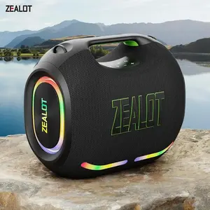 ZEALOT 330W Maximum power Portable wireless speaker high ,fidelity sound and audio, desktop Bluetooth speaker surround sound, TWS pairing, 48000 long battery life, supports USB/TF card/AUX/BT smartphones. Ideal choice for family/car/party/camping