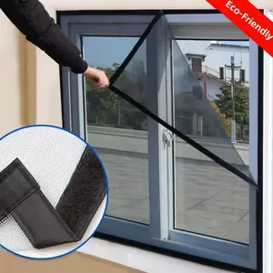 Black Self-Adhesive Window Mosquito Net – Invisible Anti-Mosquito Screen Mesh, Air-Permeable Insect Protection for Flies & Bugs