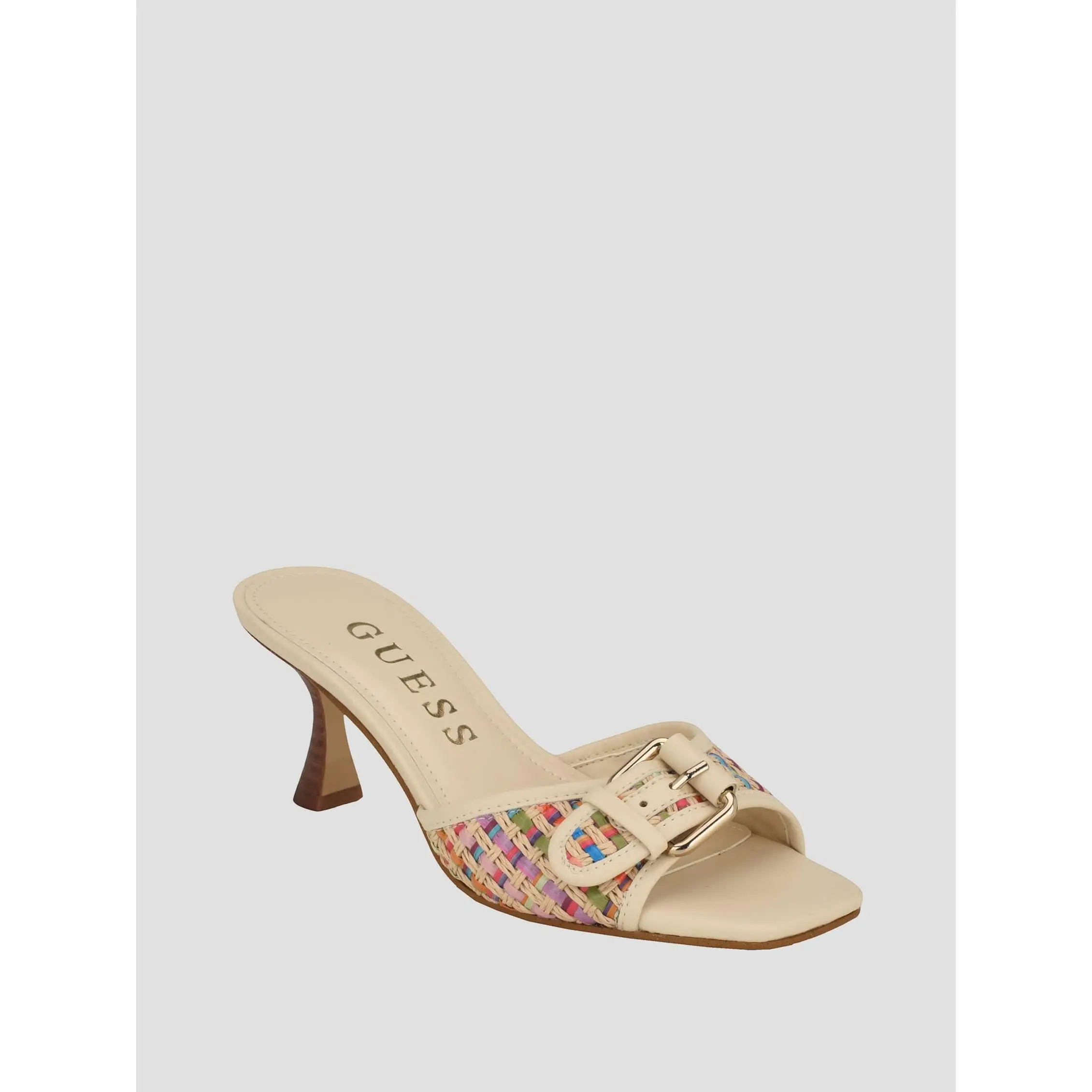 GUESS Female Dista Buckled Logo Kitten Heels