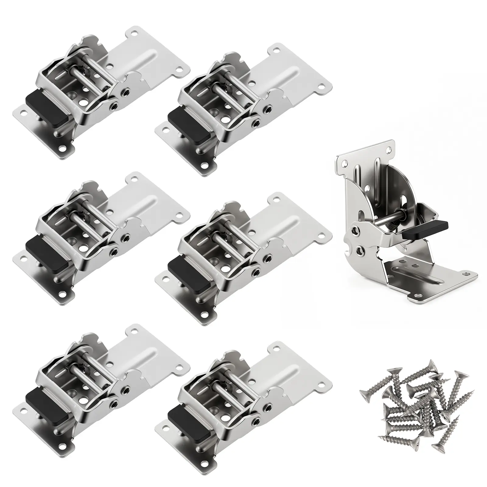 GJANSH 2/4 Pack Foldable Support Bracket, 0-90-180 Degree Lock Extension Support, Self-Lock Hinge for Table Legs, Folding Workbench 100 lbs Max Load-Bearing Capacity