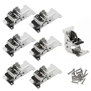 GJANSH 2/4 Pack Foldable Support Bracket, 0-90-180 Degree Lock Extension Support, Self-Lock Hinge for Table Legs, Folding Workbench 100 lbs Max Load-Bearing Capacity