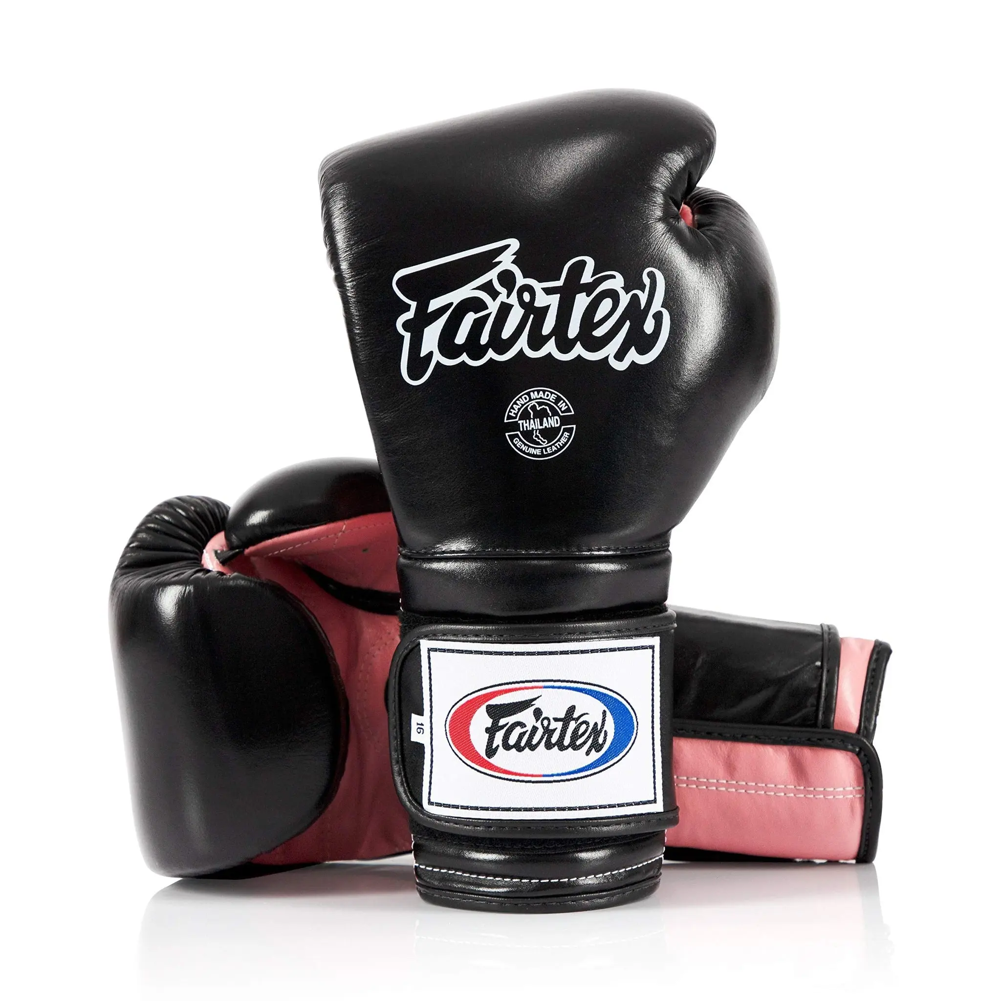 Fairtex BGV9 Mexican Style Boxing Gloves, Black-Pink Premium Leather Protective Gear with Multi-Layer Padding for Muay Thai and Heavy Hitters