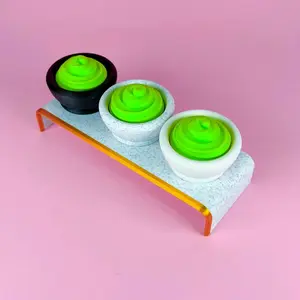 3D Printed Wasabi Bowl Fidget Keychain, Sushi Desk Toy, Sensory Clicker Accessory