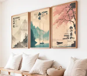 Japanese Philosophy Poster Set of 3: Ikigai, Yugen, Mono no Aware Printable Wall Art Bundle , No frame