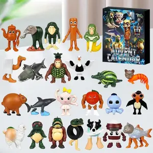 24-Piece Italian Brainrot Countdown Calendar Gift Box Set, Celebration Box, Includes Tungtung Sahur & Tralalero Cartoon Figures, Perfect Kids' Gift