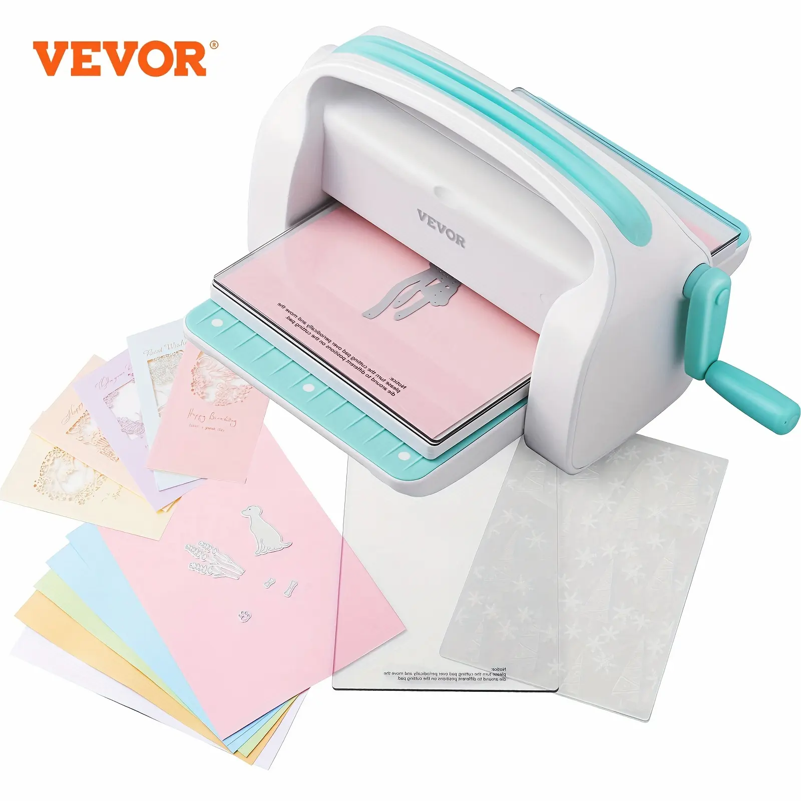 VEVOR Manual Die Cutting & Embossing Machine, Portable Cut Machines, 9 Inch Opening Scrapbooking Machine Full Kit Included, For Arts & Crafts, Scrapbooking, Card Making And Crafting, White Garden Houses Christmas & Halloween gift