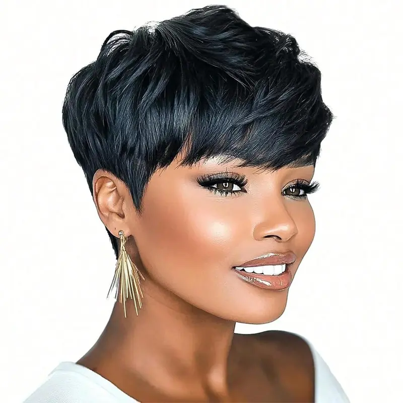 Short Pixie Wig with Textured Layers, Lightweight Synthetic Hair pixie cut wig synthetic - TikTok Shop main image 4