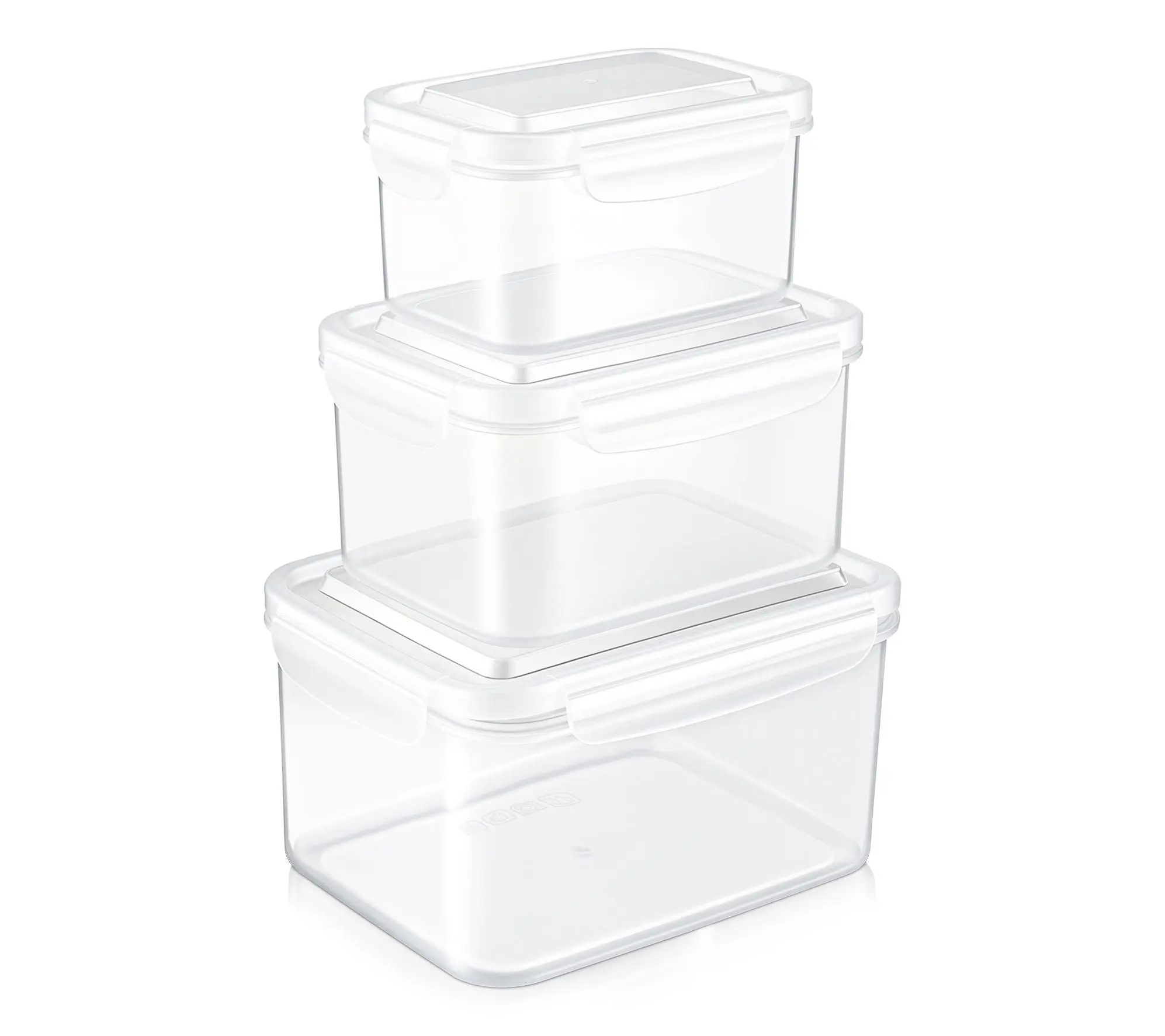 Sorbus Airtight Plastic Food Container, Rectangle White Lid3Pk Sorbus Airtight Plastic Food Container, Rectangle White Lid3Pk