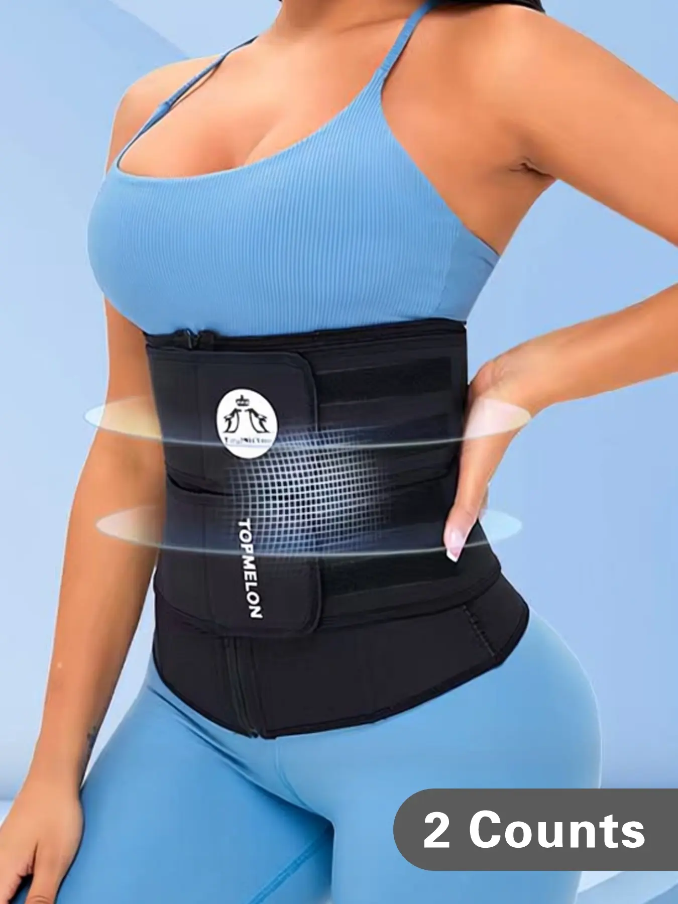 Women's Solid Knitting Zip Up Waist Trainer, Adjustable Tummy Control Shaper, Women's Shapewear Clothes for Daily Wear Underwear, Fit, Medium