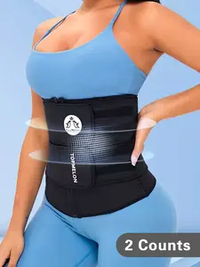 Women's Solid Zip Up Waist Trainer, Adjustable Tummy Control Shaper, Women's Shapewear Clothes for Daily Wear