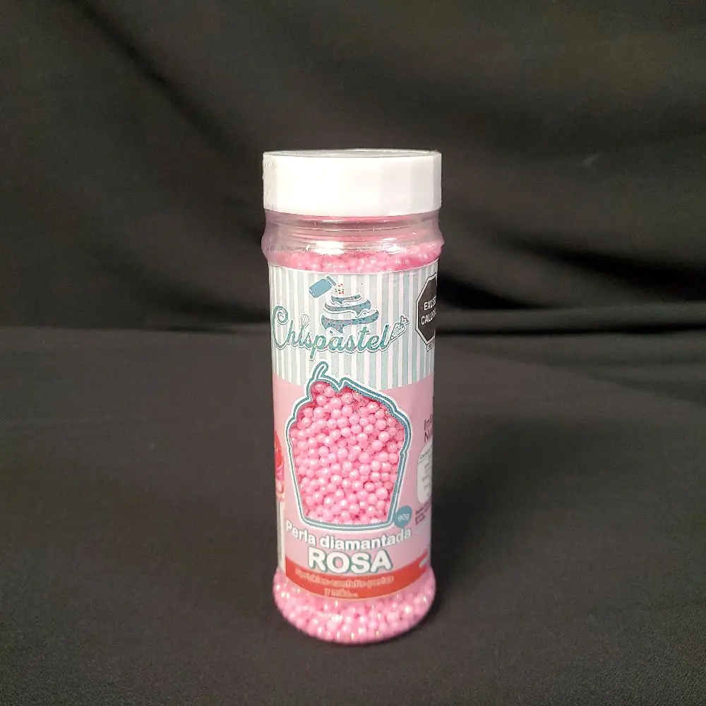Edible Glitter Mini Pearls for Desserts - Pink (Rosa) Diamantada Pearls for Your Dessert Needs