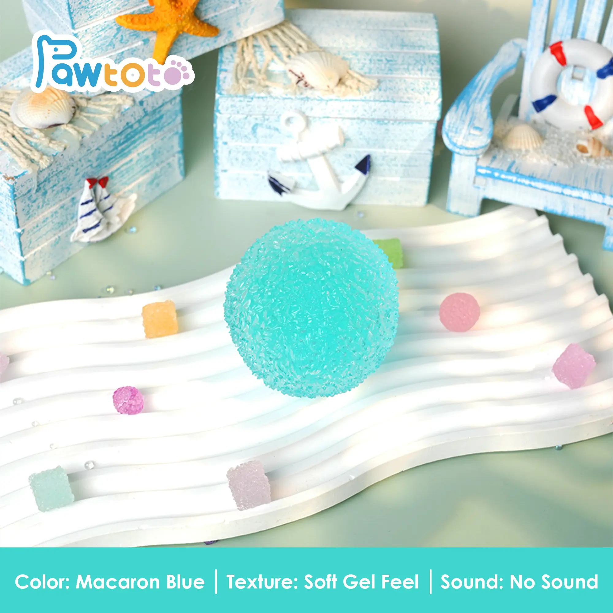 Macaron Blue (Soft Gel Feel, No Sound)