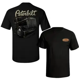 🚛TLXT Peterbilt Truck T Shirt Bold Semi Truck Graphic Tee Diesel Lovers Classic Big Rig Logo Shirt Unisex Comfortable Premium Cotton Streetwear Top Menswear Casual Tshirt Truck Enthusiast Apparel Jeans Cargo Pants Casual Summer Outfit Street Style Top