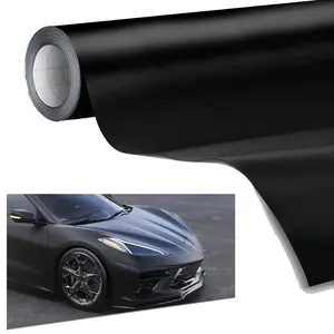 60" x 12" Universal Black Vinyl Wrap Air Release Film for Cars Motorcycles Laptops Furniture,Matte Black Car Wrap Vinyl Roll,UV-Resistant Easy Application Longevity Bumper Sticker