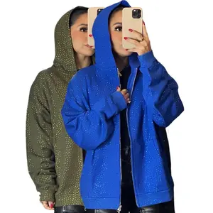 Oversized Bling Bling Hoodie with Zipper - Perfect for Sweaters - Womenswear