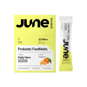 June Science - Daily Hero for Men - Fast Melt Probiotic & Prebiotic Powder for Gut Health, Immunity, Energy, Digestion & Peak Performance - 30B CFUs