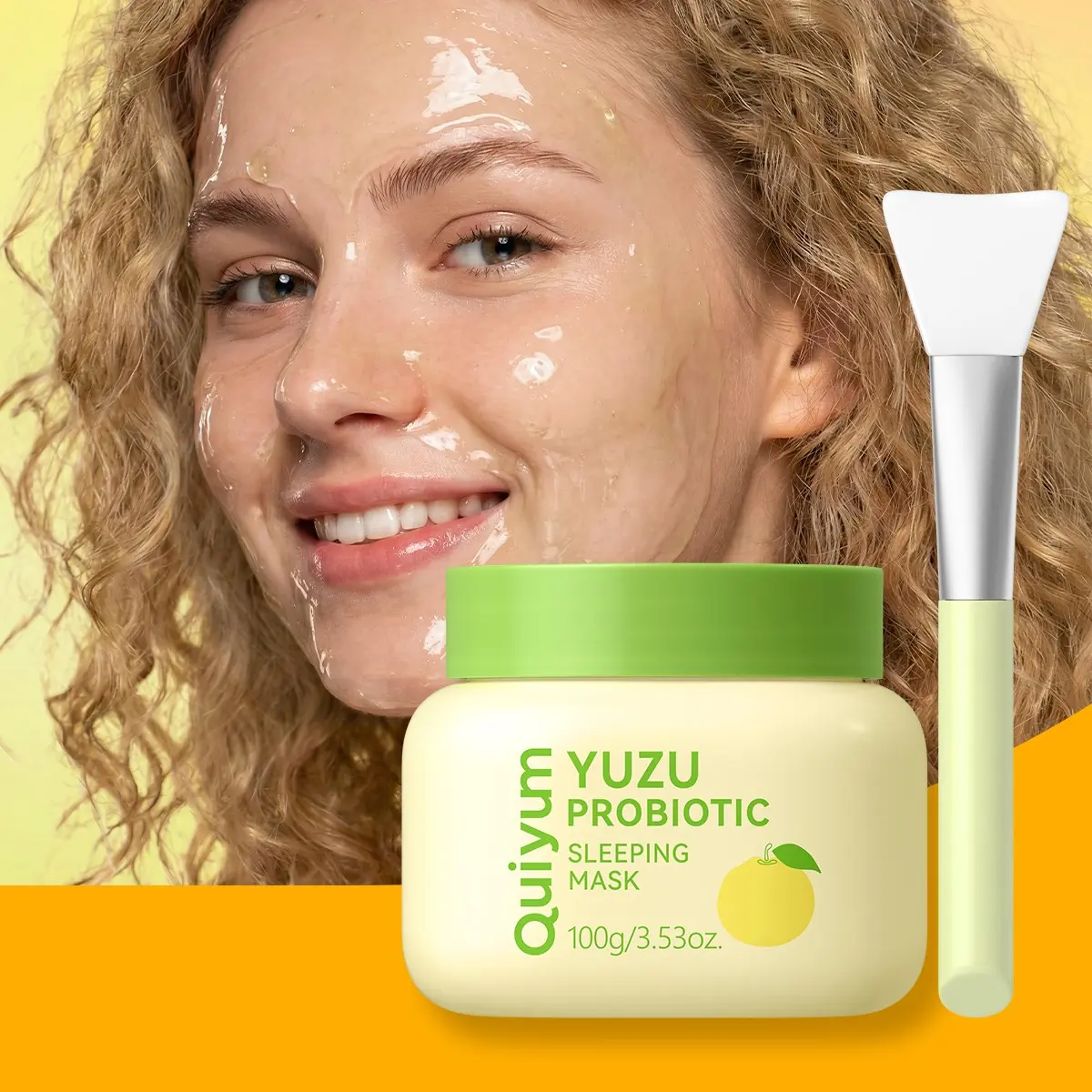 QUIYUM YUZU PROBIOTIC SLEEPING MASK Hydrating Moisturizing Gel Cream for Night Time Skin Care, Overnight Leave-On Face Mask with Deep Hydration, Glow Boosting, Non-Sticky & Gentle Formula