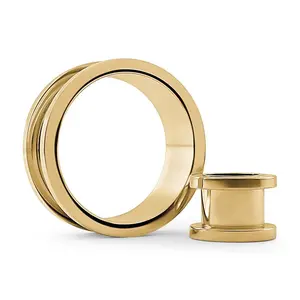 Gold PVD Stainless Steel Screw on Tunnels