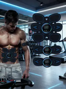 Electric Wireless Muscle Trainer Set, Muscle Stimulator, 3-Piece Abdominal Workout Equipment, Multifunctional Fitness Massager for Men & Women, Ideal for Beginners