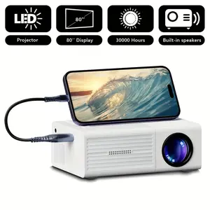 Mini Portable Projector Portable Video Projector With Full HD 4K Support, 1080P Native, Smart TV-like LCD Display, Compatible With Smartphones/Tablets/Laptops, USB, For Theater, Gaming, Movies