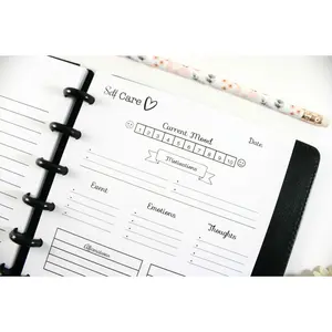 Self Care Planner Inserts for Half Letter Discbound Planners, Fits with Circa Junior Calender, Arc by Staples, TUL Junior 2019, HALF Letter Size (5.5'' x 8.5'')