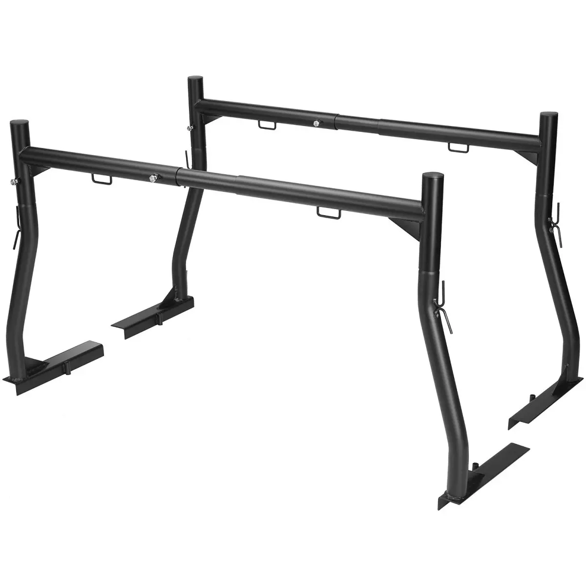 Truck Rack, 46-71inch Extendable Truck Ladder Rack, 800 lbs Capacity Steel Ladder Rack for Truck with Non-Drilling J-bolts, Heavy Duty Truck Bed Rack for Kayak, Surfboard, Lumber, Ladder