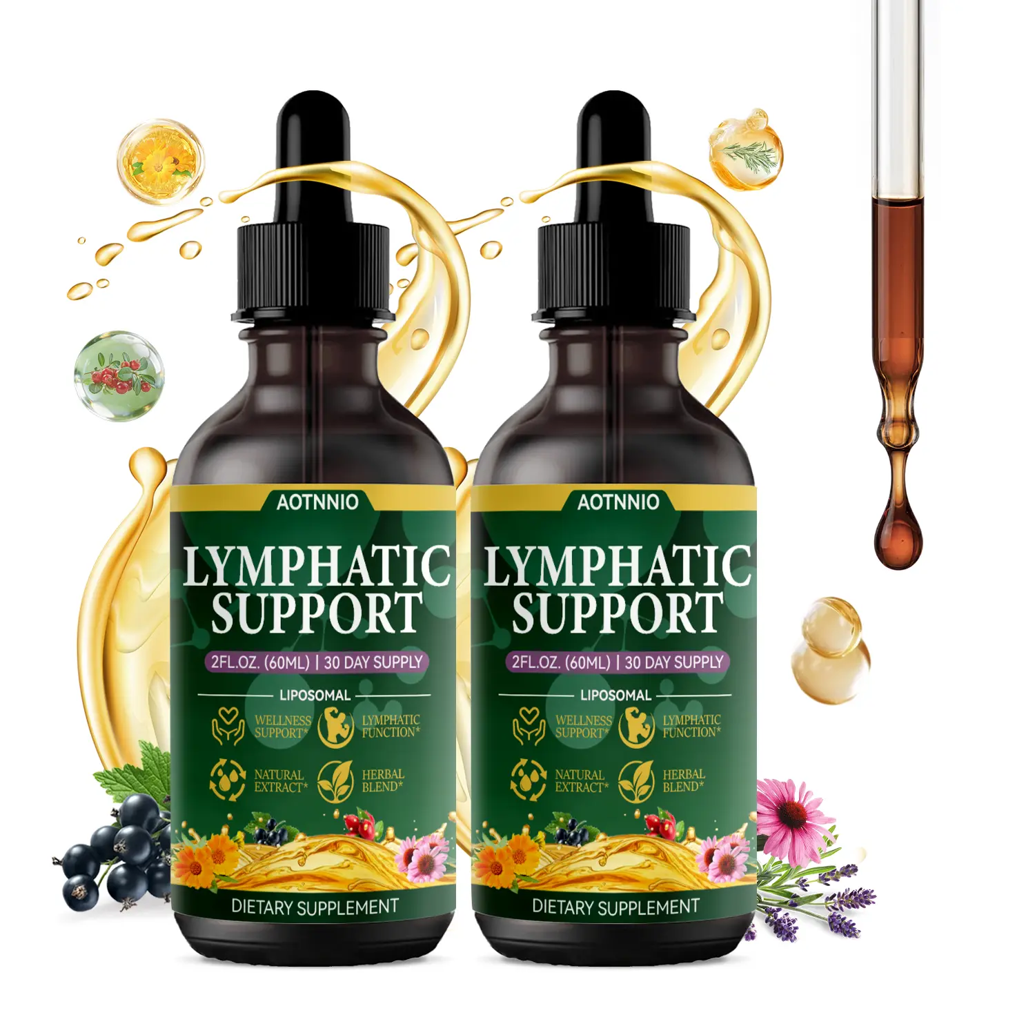 11-in-1 Botanical Nourishment Liquid Drops | Mild Plant Blend for Daily Wellness & Comfort Self Care | Echinacea Purpurea Root, European Elderberry, Plantain Leaf, Blue Vervain, Yarrow Flower & Thyme Leaf | 2 FL OZ
