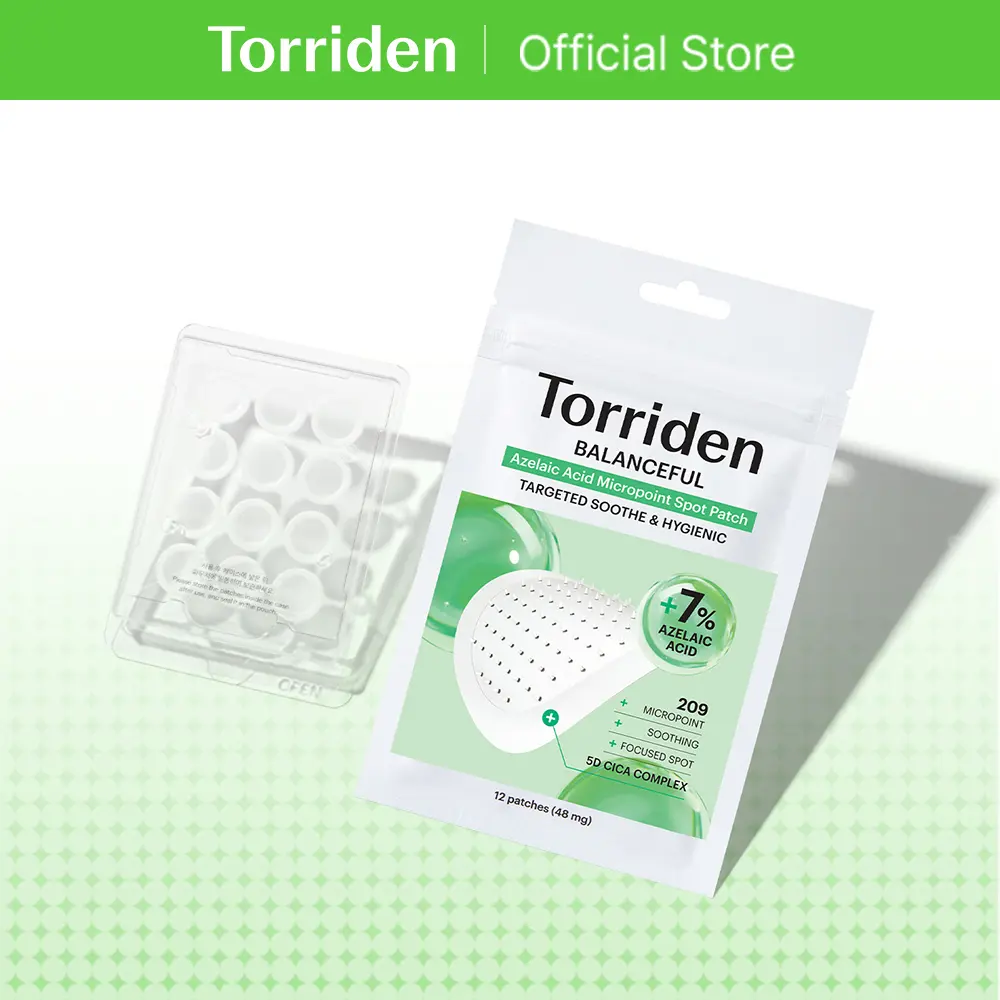 [Torriden Official] BALANCEFUL Azelaic Acid Micropoint Spot Patch (12 ea) | 209 Micropoints Precision Care for Spot Concerns, Blemish Care, Micropoint Delivery with Azelaic Acid, 5D Cica Complex