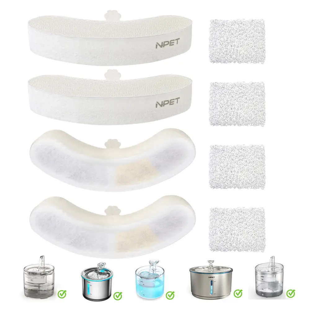 NPET Cat Water Fountain Replacement Filters Non-woven Fabric Filters For WF050/WF210/WF100 Pet Drinking Fountain