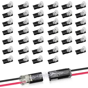 Double-Wire Plug-in Connector Led Light Strip Connectors 2 Pin, Low Voltage Wire Connector with Locking Buckle, Fast Connect Plugs Led Connectors for Strip Lights，Lead strip automotive wiring electricity Power Distribution Secure -YY