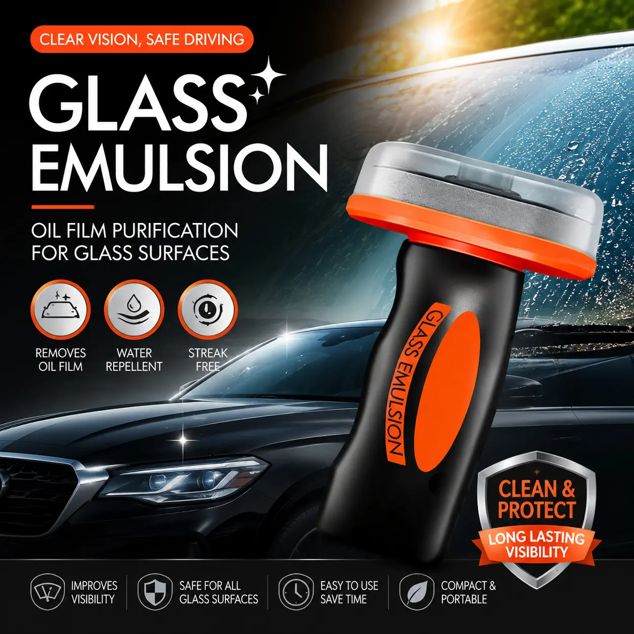 Home Glass Cleaner Spray - Streak-Free Window & Mirror Cleaning