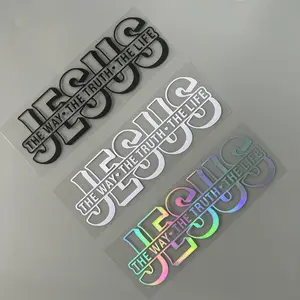 3 pcs Black White Laser Letter Pattern Car Sticker Creative Decorative Window Decal Universal for Car Truck SUV