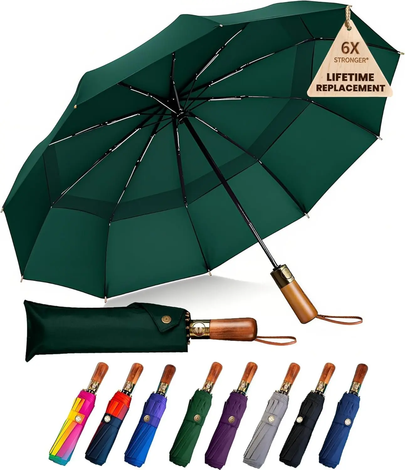 Multi-Size Windproof Golf Umbrella - 49/54/62 In, Automatic Open/Close, Synthetic Handle, Windproof Vent, Compact Fold for Rain & Sun Protection