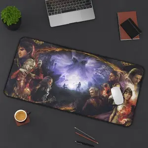 Baldurs Gate 3 Desk Mat - RPG Gaming Mousepad, Baldur's Gate Themed Computer Desk Mat, D&D Table Mat, Fantasy Gamer Office Decor, Large Desk