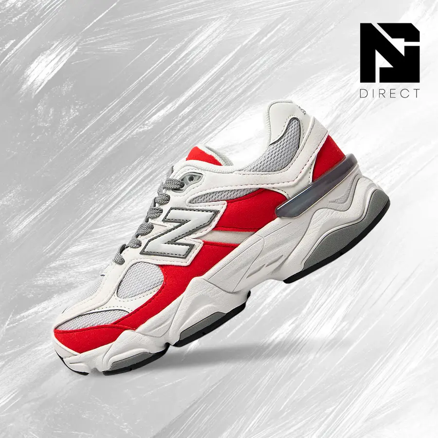 New Balance GC9060RR (GS) Reflection Red Women's Athletic Running Shoes - Shock-Absorbent, Vintage Spring-Summer Inspired, Sporty Mesh-Fabric Foam-Cushioned Gym-Casual Youth Sizes Back-to-School Sneakers