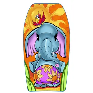 PMU 26 Inch Graphics Printed Bodyboard - Lightweight Wrist Leash Slick Bottom Boogie Board for Beach, Sea & Pool - Surfing Board for Kids, Teens & Adults Wave Conditions  Pkg/1