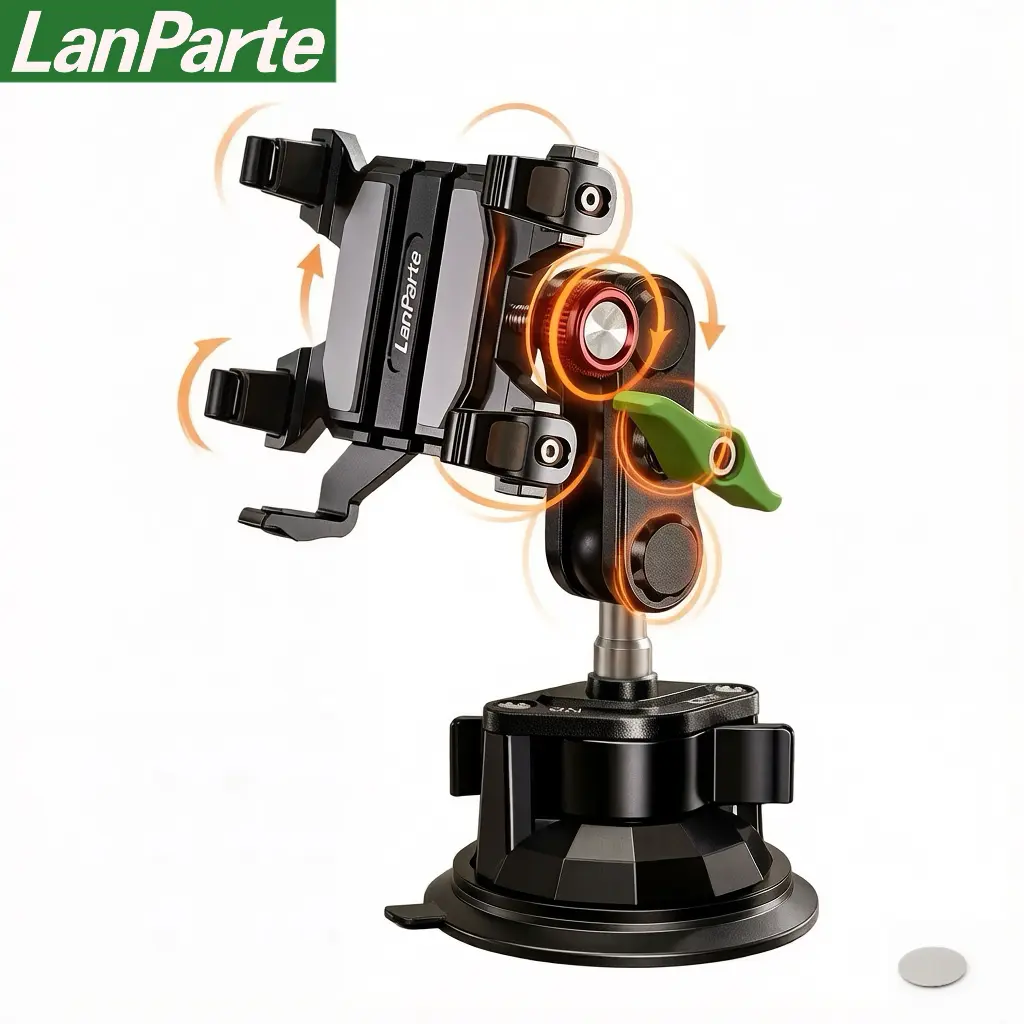 LanParte 5-Claw All-Metal Universal Car Phone Holder Stand RBA-T01L Extended Vacuum Suction Mount for 6.1-7.2 Inch Smartphones Heavy-Duty Anti-Shake Truck SUV Accessories, Car Accessory, Car Mount Smartphone