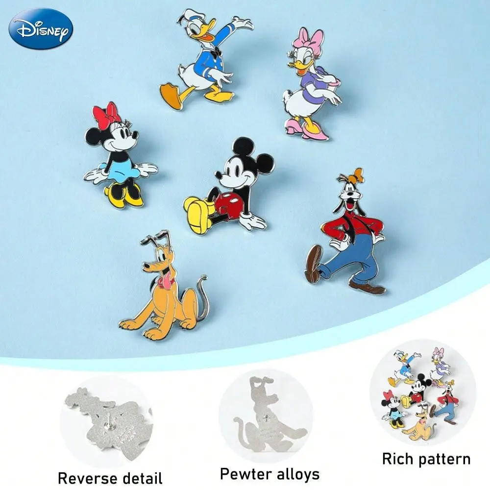 1PC Disney Officially Licensed Mickey Goofy Daisy Cute Cartoon Quality Durable Enamel Alloy Brooch Pin Pins Lapel Brooch Decorative Brooches for Women Backpack Hats Collectible Display Birthday New Year Anime Thoughtful Gift