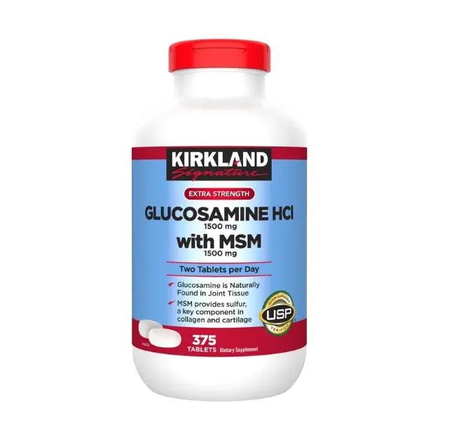 Kirkland Signature Glucosamine with MSM, 375 Tablets Dietary Supplement Healthcare Fitness Edible