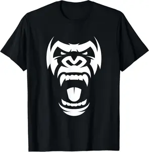 Casual Cotton shortsleeve tees Angry Gorilla - Furious Silverback T-Shirt