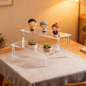 Acrylic Display Stand, 2/3/4 Layer Thick Transparent Ladder Rack, Handmade Anime Model Organizer, Perfume Jewelry Cosmetics Showcase.Self Assemble, The Protective Film Can Be Torn Off Before Assembly, Acrylic Shelf