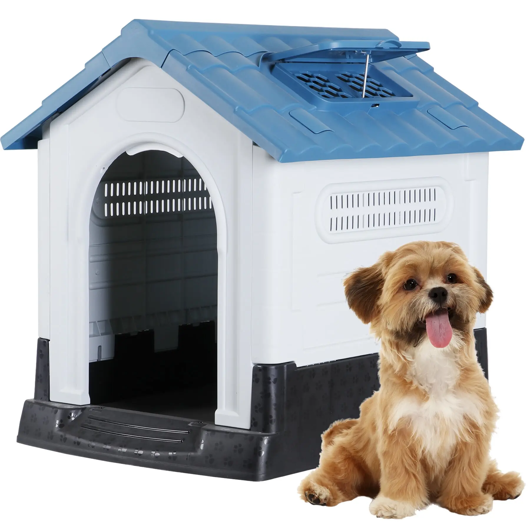 Segawe Portable 26in Water-Resistant All-Weather Dog Enclosure for Small Dogs - Indoor-Outdoor Use, Adjustable Skylight, Elevated Base